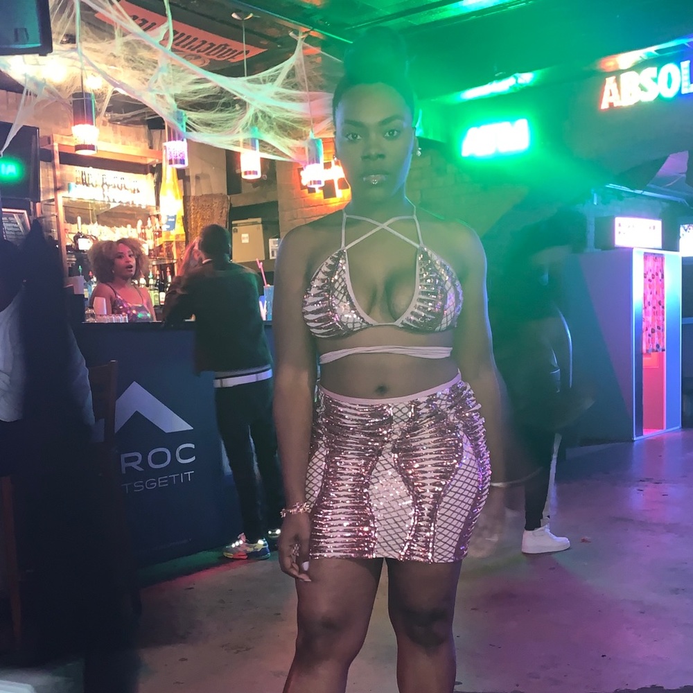 Rose Gold Sequin Skirt Set